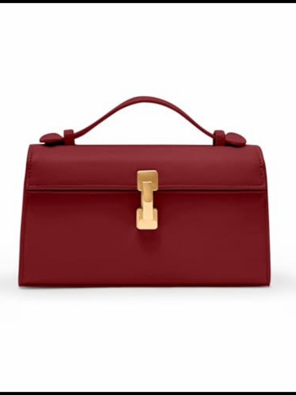 Vegan Leather Small Top Handle Clutch Crossbody Evening Bag
